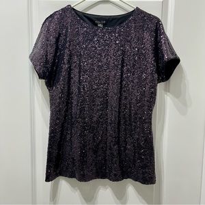 Naeem Khan Purple sequin top